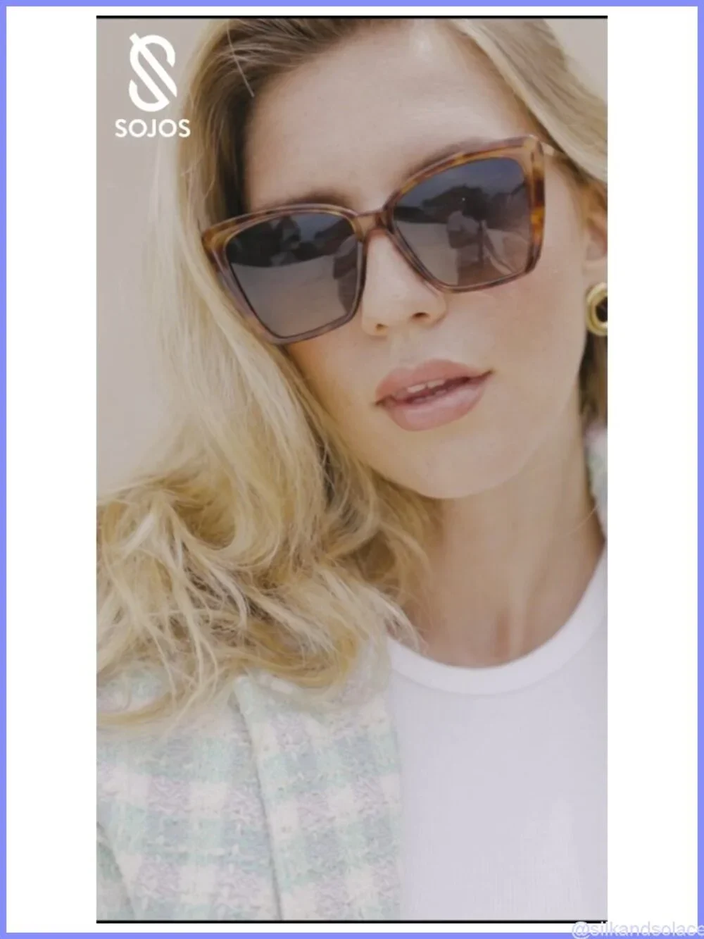 Polarized Oversized Square Cat Eye Sunglasses UV Protection
